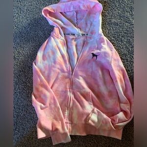 PINK brand tie dye zip up hoodie